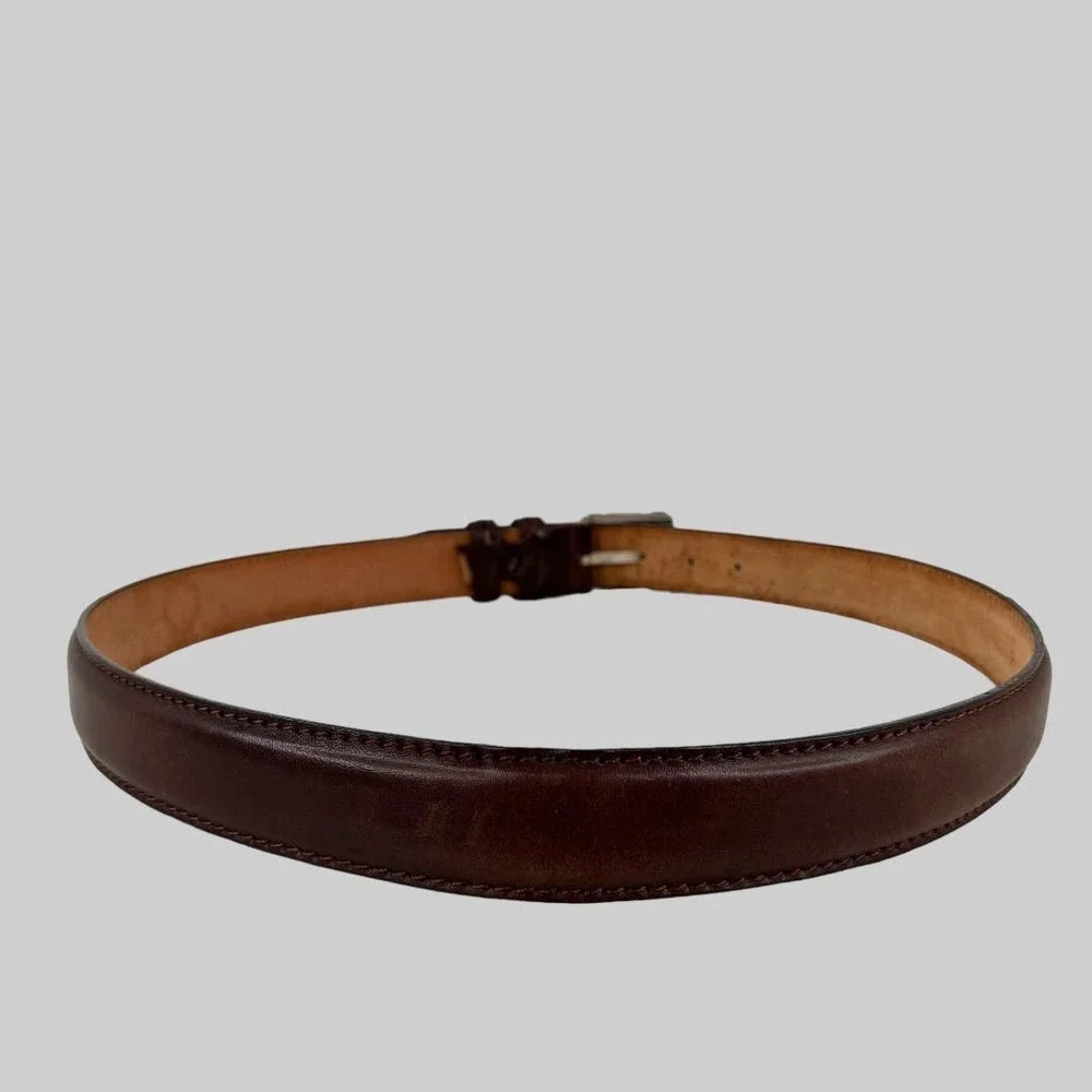 DIEGO TOSCANI Leather Belt in Dark Brown Men's Size 38 Waist
